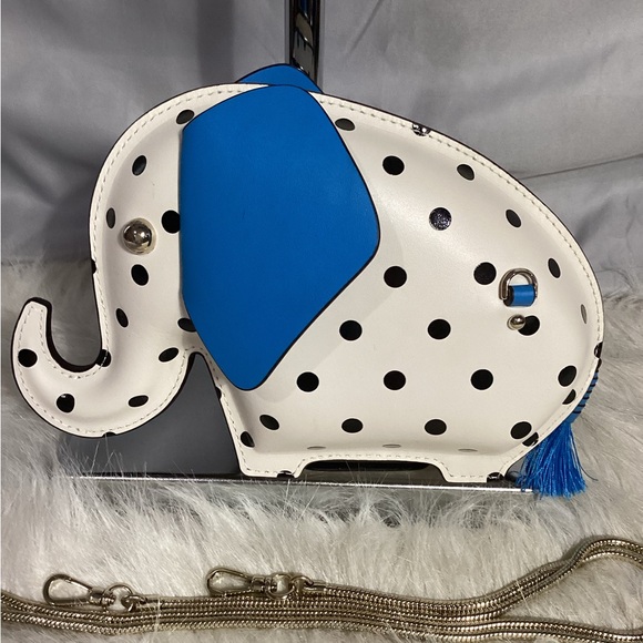 Kate Spade Tiny Cabana Polka Dot Elephant Leather Crossbody EUC - Picture 5 of 14